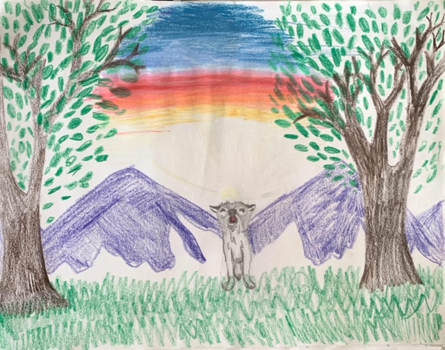 Wolf Howling Near Sunset Thumbnail